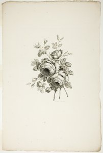 Buquê com Rosas, da Coleção de Diferentes Buquês de Flores, Inventado e Desenhado por Jean Pillement e Gravado por P. C. Canot de Pierre Charles Canot