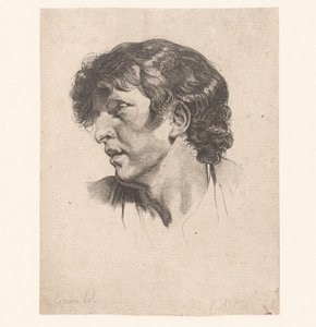 Cabeça de um jovem, virada para a esquerda Cabeças de figuras diferentes (título da série) ir. Cahier de Têtes de différens Caracteres (título da série) de Pierre Charles Ingouf
