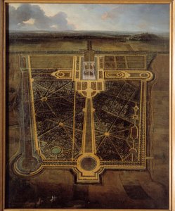 Perspectiva de um castelo e um parque a la francaise Pintura de Pierre Denis Martin (1663-1742) 1711 Rouen, Musee des Beaux Arts de Pierre Denis Martin