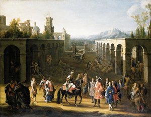 A recepção de François Pidou de Saint Olon, embaixador do rei Luís XIV da França, pelo sultão Moulay Ismael de Marrocos em 19 de junho de 1693