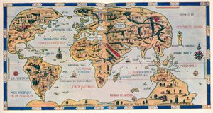 O Mapa Delfim do Mundo, 1546, 1912 de Pierre Desceliers
