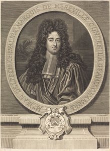 Jean Delpech, Marquês de Mereville de Pierre Drevet after Nicolas de Largillierre