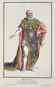 Henrique IV (1553-1610), rei da França, de &39;Réuil des Estampes, representando Ranges e Dignites, seguindo o figurino de todas as nações existentes&39;, publicado em 1780 (gravura colorida à mão) de Pierre Duflos
