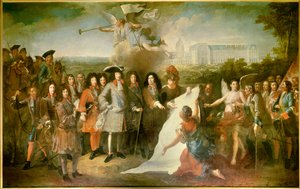 Apresentação do plano do Royal Hôte des Invalides a Luís XIV pelo Marquês de Louvois (1639-1691) Entre os presentes estão Henri de la Tour d