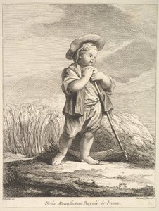 Garotinho com uma foice, do Premier Livre de Figuras após as porcelanas da Manu ..., 1757.