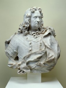 Busto do conde Karl de Hessen-Kassel, mármore de carrara de 1714