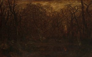 A floresta no inverno ao pôr do sol, ca. 1846-67.