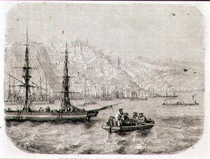 Vista do Quebec na década de 1860, gravada por Laly (gravura) de Pierre Eugene (after) Grandsire