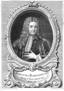 John Radcliffe, médico inglês, 1747 de Pierre Fourdrinier