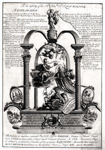 Para a glória do honrado Robert Walpole (1676-1745) 1º Conde de Orford de Pierre Fourdrinier