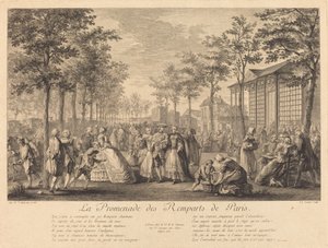 A caminhada pelas muralhas de Paris de Pierre Francois Courtois after Augustin de Saint Aubin