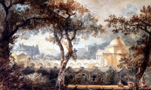 capela expiatória de Luís XVI em Paris. aguarela, c.1830