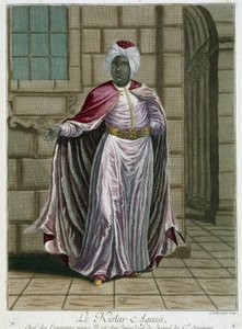 Retrato dos Kistar-Agassi (chefe dos eunucos) - em" Colecção de 100 gravuras representando diferentes nações do Levante em 1707 e 1708" por ordem de M. de Frriol, embaixador do rei no Porto e actualizado em 1712-13 pelos cuidados de M. Le H