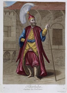 Tchorbadgi, capitão dos Janissários, "Coleção de 100 gravuras representando diferentes nações do Levante em 1707 e 1708" pelas ordens de M. de Frriol, embaixador do rei no Porte e atualizado em 1712-13 pelos cuidados de M. Le Hay, Basan en
