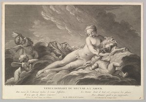 Vênus dando néctar para Cupido, século XVIII.