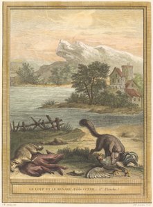 Le loup et le renard (O Lobo e a Raposa) de Pierre François Tardieu after Jean Baptiste Oudry