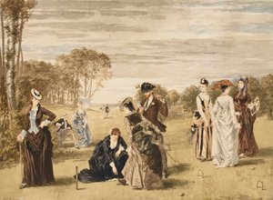 O jogo de croquet, 1874. de Pierre Gavarni