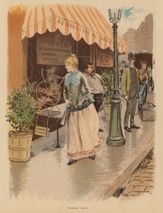 Primeira saída numa manhã parisiense (litografia a cores) de Pierre Georges Jeanniot