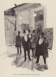 Em frente ao Teatro dos Varietes, entre os actos (gravura) de Pierre Georges Jeanniot
