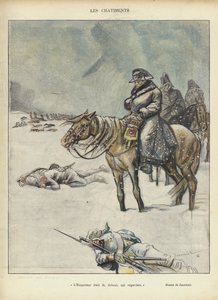 Napoelon no retiro de Moscou, ilustração para Le Rire