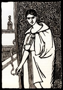 Mulher jovem com um cigarro para "Cheri" de Colette de Pierre Georges Jeanniot