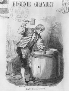 Padre Grandet, o Cooper, ilustração de "Eugenie Grandet" por Honore de Balzac (1799-1850)