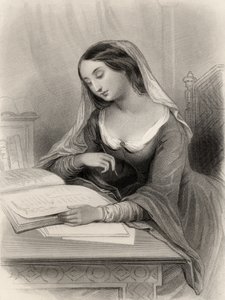 Ilustração de Heloise (1101-60) de &39;World noted women&39; por Mary Cowden Clarke, 1858 de Pierre Gustave Eugene Staal