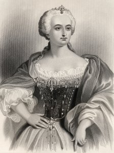 Maria Teresa (1717-80) Arquiduquesa da Áustria e Rainha da Hungria e Boêmia, ilustração de "Mulheres do Mundo" por Mary Cowden Clarke, 1858 de Pierre Gustave Eugene Staal