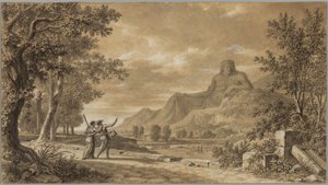 Monte Athos esculpido como monumento a Alexandre, o Grande de Pierre Henri de Valenciennes