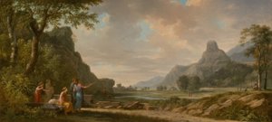 Monte Athos esculpido como monumento a Alexandre, o Grande, 1796. de Pierre Henri de Valenciennes