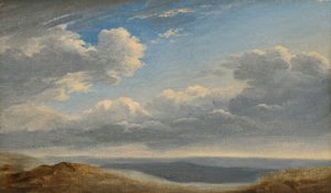 Estudo das Nuvens sobre a Campagna Romana c.1782-85 (óleo sobre papel em papelão) de Pierre Henri de Valenciennes