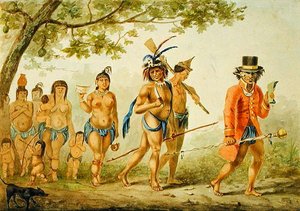 Marcha de uma tribo, c.1839 (aguarela sobre papel) de Pierre J. Benoit