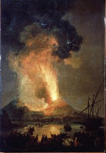 A erupção do Vesúvio. Pintura de Pierre-Jacques (Pierre Jacques) Volaire (O Cavaleiro Volaire) (1729-1802) Óleo sobre tela, 242 x 163 cm