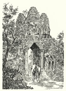 O portão norte de Angkor-Thom (gravura)