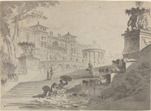 Fantasia na Villa Medici com Fontes