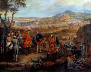 Campanha da Flandres (1745-1747): "O cerco de Friburgo em Brisgau a 11 de Outubro de 1744", Luís XV dirige as operações militares. Pintura de Pierre Nicolas Lenfant (1704-1787): Sol do século XVIII. 2,75x2,5 m