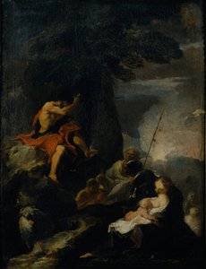 A pregação de São João Batista no deserto (óleo sobre tela) de Pierre Louis Cretey or Cretet