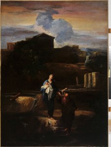 A fuga para o Egito. Pintura de Pierre Louis Cretey (Pierre-Louis Cretey de Pierre Louis Cretey or Cretet