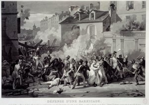Defesa de uma barricada durante a Revolução de Julho (29 de Julho de Pierre Martinet