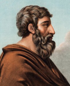 Retrato de Lycurgue (Lykourgos) mítico legislador de Esparta (século IX ou VIII a.C.). (Lycurgus de Esparta) Gravura de Pierre Michel Alix (1762-1817)