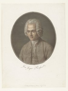 Retrato de Jean-Jacques Rousseau Jean-Jacques Rousseau (título no objeto) Coleção de Grandes Homens (título da série) de Pierre Michel Alix