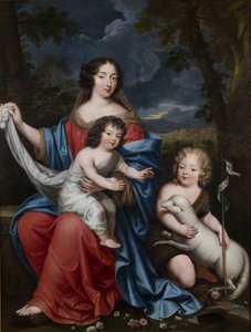 Retrato de Madame de Maintenon 1635-1719, com os Filhos Naturais de Luís XIV, século XVII.