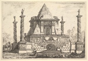 Arquitetura Imaginária com Camelo e Figuras, após Della Bella, século XVIII.