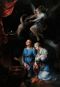 História de Tobie “” Primeira noite de núpcias de Tobie e Sarra (Sarah, Sara) ”(óleo sobre tela)