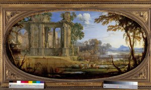 Paisagem composta por ruínas antigas, pintura de Pierre Patel de Pierre Patel