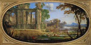 Paysage compose avec ruines antiques - Paisagem com ruínas antigas ... de Pierre Patel