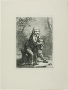 Rapaz com um cão de Pierre Paul Prud