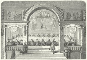 Reunião da Academie Francaise des Sciences no Louvre
