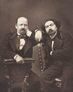 Émile Erckmann escritor francês, 1822-1899 e Alexandre Chatrian escritor francês, 1826-1890, c. 1876 de Pierre Petit