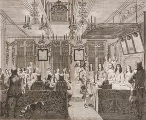 Rei Charles II jantando com Lucy Walter de Pierre Philippe